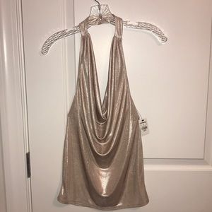 Express backless, shimmery top